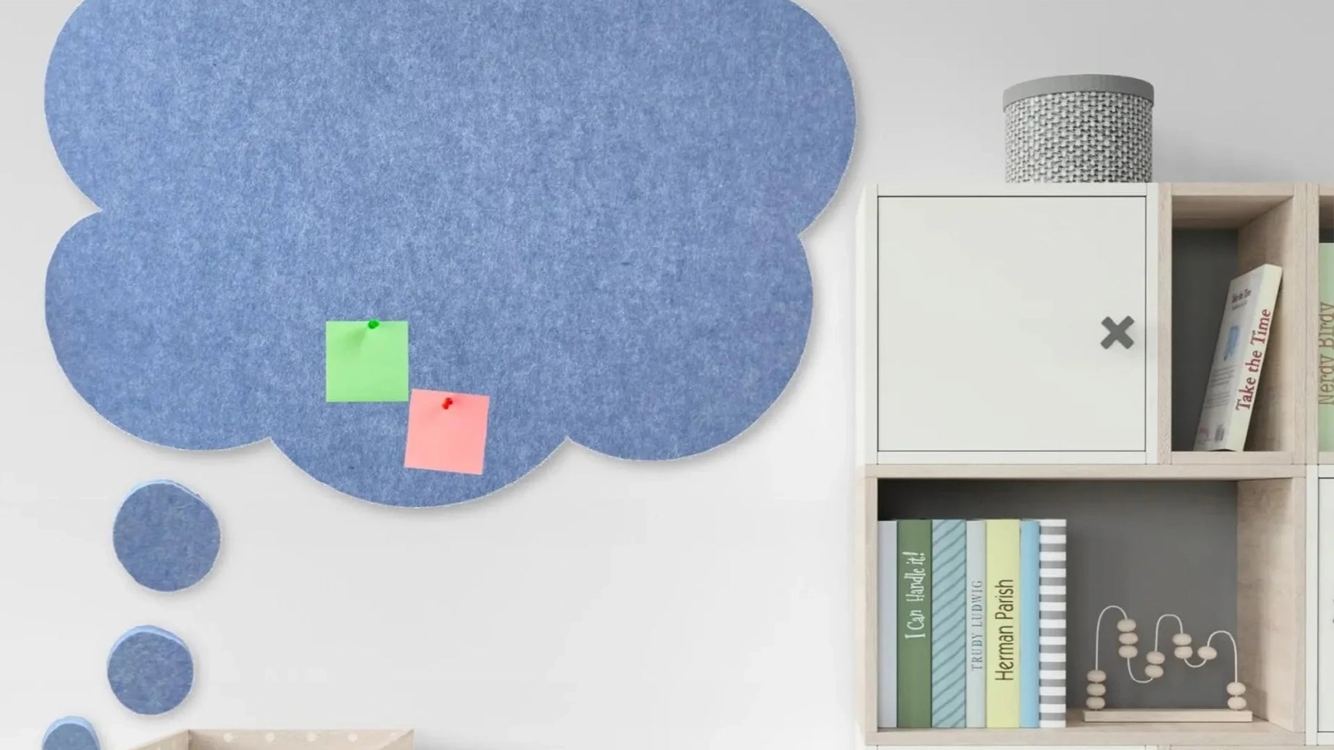 Bulletin Felt Pin Board - CLOUD in childrens room Decormania UK